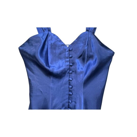 Erika Taylor Intimates Button-Front Satin Camisole Top Size S Blue - Picture 4 of 10